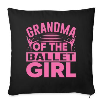 Danseuse de ballet Grand-mère Ballet - Housse de coussin décorative 45 x 45 cm - noir - Devant