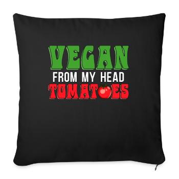 Veganism Vegan From My Head Vegetarian Vegan Lover - Sofa pillowcase 17,3'' x 17,3'' (45 x 45 cm) - black - Front
