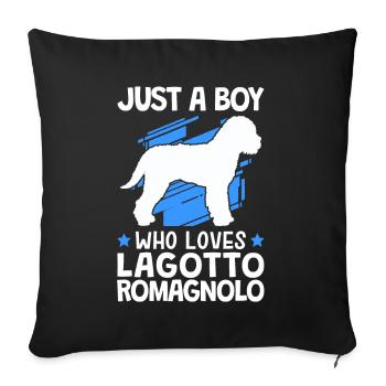 Only a boy who loves Lagotto Romagnolo - Sofa pillowcase 17,3'' x 17,3'' (45 x 45 cm) - black - Front