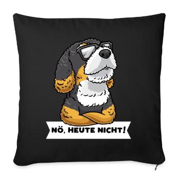 Bernedoodle Hund Stur Mit Sonnenbrille - Sofakissenbezug 45 x 45 cm - Schwarz - Vorne