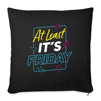 Au moins, c’est finalement sarcastique vendredi - Housse de coussin décorative 45 x 45 cm - noir - Devant