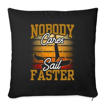 Personne ne s’en soucie de naviguer plus vite Interessiert es Niemand - Housse de coussin décorative 45 x 45 cm - noir - Devant