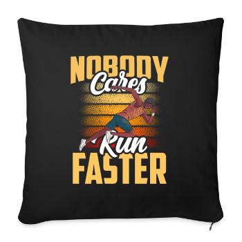 Personne ne se soucie de courir des coureurs rapides - Housse de coussin décorative 45 x 45 cm - noir - Devant
