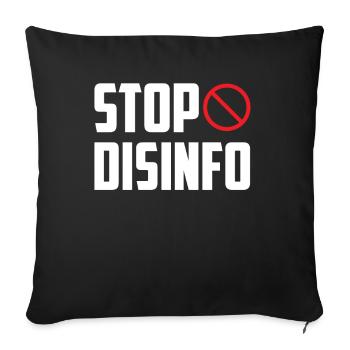 Désinfo Stop Press Loi Liberté de la presse - Housse de coussin décorative 45 x 45 cm - noir - Devant