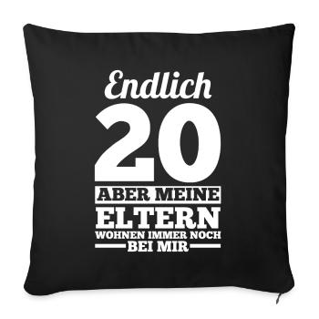 Zwanzig Zwanzigster 20 Jahre Geburtstag - Sofakissenbezug 45 x 45 cm - Schwarz - Vorne