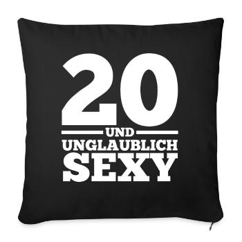 Zwanzig 20 Jahre Zwanzigster Geburtstag - Sofakissenbezug 45 x 45 cm - Schwarz - Vorne