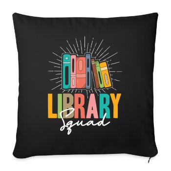 Library Squad - Sofa pillowcase 17,3'' x 17,3'' (45 x 45 cm) - black - Front
