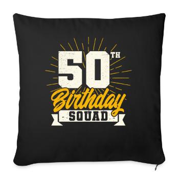 50th birthday - Sofa pillowcase 17,3'' x 17,3'' (45 x 45 cm) - black - Front