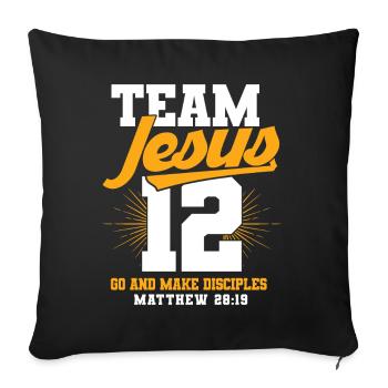 Jésus - Housse de coussin décorative 45 x 45 cm - noir - Devant