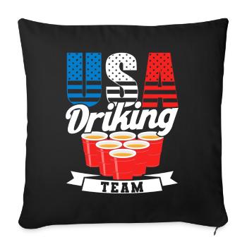Usa Drinking Team - Housse de coussin décorative 45 x 45 cm - noir - Devant