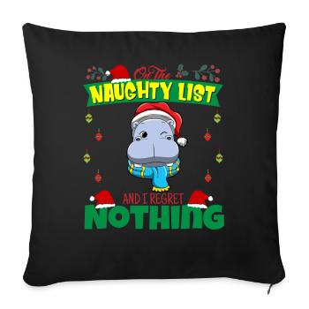 On The Naughty List And I Regret Nothing Santa - Sofa pillowcase 17,3'' x 17,3'' (45 x 45 cm) - black - Front