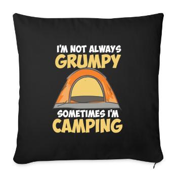 I´m not always sometimes i´m Camping Camper - Sofa pillowcase 17,3'' x 17,3'' (45 x 45 cm) - black - Front