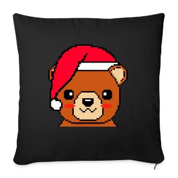 Noël pixélisé d’ours - Funny Bear Noël - Housse de coussin décorative 45 x 45 cm - noir - Devant
