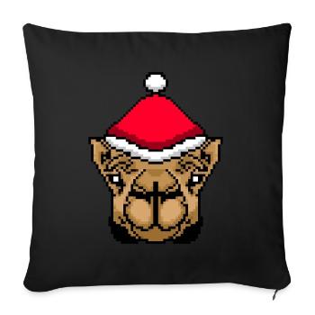 Kamel verpixelt Weihnachten - Lustige Kamel - Sofakissenbezug 45 x 45 cm - Schwarz - Vorne