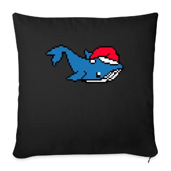 Blauwal Pixelated Christmas - Lustige Blauwal - Sofakissenbezug 45 x 45 cm - Schwarz - Vorne