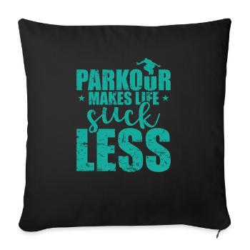 Le parkour rend la vie moins nue L’entraînement sportif - Housse de coussin décorative 45 x 45 cm - noir - Devant