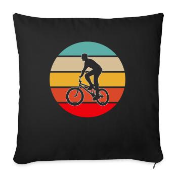 BMX rétro - Housse de coussin décorative 45 x 45 cm - noir - Devant