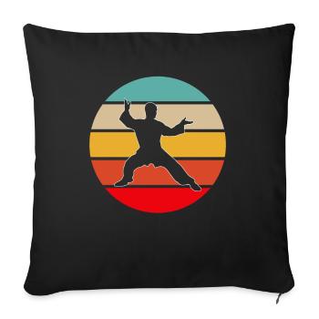 Martial Arts Retro - Sofa pillowcase 17,3'' x 17,3'' (45 x 45 cm) - black - Front