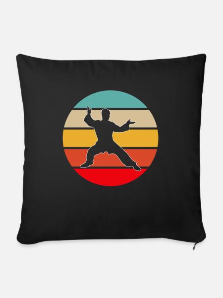 Kampfsport Retro - Sofakissenbezug 45 x 45 cm - Schwarz