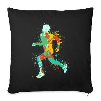 Splash Running Jogging - Housse de coussin décorative 45 x 45 cm - noir - Devant