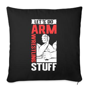 Bras de fer Bras de fer Bras de fer Cadeau - Housse de coussin décorative 45 x 45 cm - noir - Devant