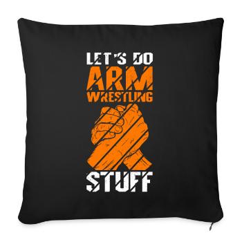 Bras de fer | Cadeau de bras de fer - Housse de coussin décorative 45 x 45 cm - noir - Devant