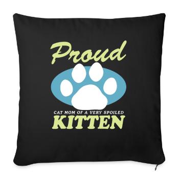 Cat Mama Cat Cat Owner Gift - Sofa pillowcase 17,3'' x 17,3'' (45 x 45 cm) - black - Front