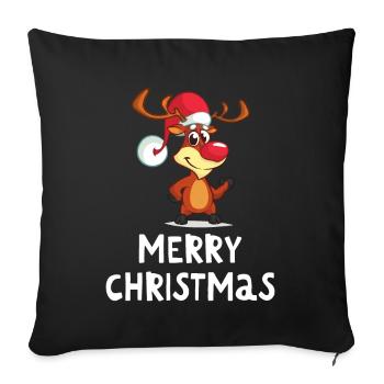 Joyeux Noël Drôle de Chemise de Noël - Housse de coussin décorative 45 x 45 cm - noir - Devant