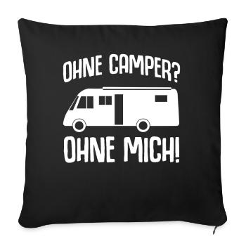 Motorhome Camping Holiday Motorhomes - Sofa pillowcase 17,3'' x 17,3'' (45 x 45 cm) - black - Front