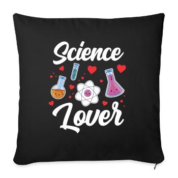 Lovers of Science Sayings Science Team - Sofa pillowcase 17,3'' x 17,3'' (45 x 45 cm) - black - Front