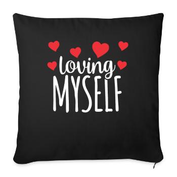 I love myself self-love self-love sweet - Sofa pillowcase 17,3'' x 17,3'' (45 x 45 cm) - black - Front