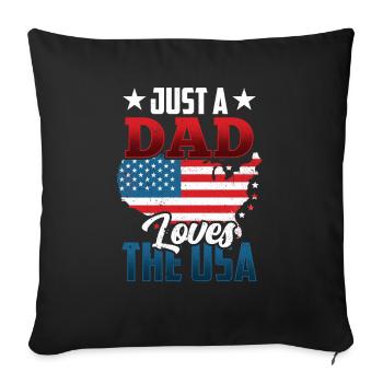 Seulement un père qui aime les États-Unis Amérique États-Unis - Housse de coussin décorative 45 x 45 cm - noir - Devant