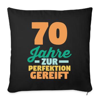 Siebzig Siebzigster 70 Jahre Geburtstag - Sofakissenbezug 45 x 45 cm - Schwarz - Vorne