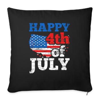 Happy 4 July Happy 4Th Of July America US USA - Sofa pillowcase 17,3'' x 17,3'' (45 x 45 cm) - black - Front