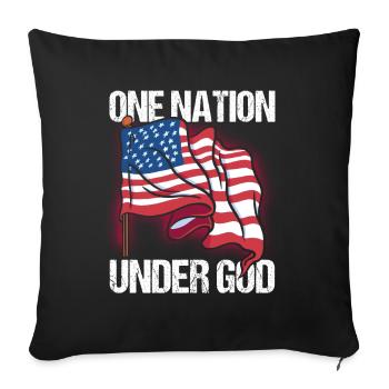 Une nation sous Dieu États-Unis Américains Amérique États-Unis - Housse de coussin décorative 45 x 45 cm - noir - Devant