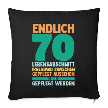Siebzig Siebzigster 70 Jahre Geburtstag - Sofakissenbezug 45 x 45 cm - Schwarz - Vorne
