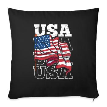 États-Unis Patriotes Américains États-Unis Amérique - Housse de coussin décorative 45 x 45 cm - noir - Devant