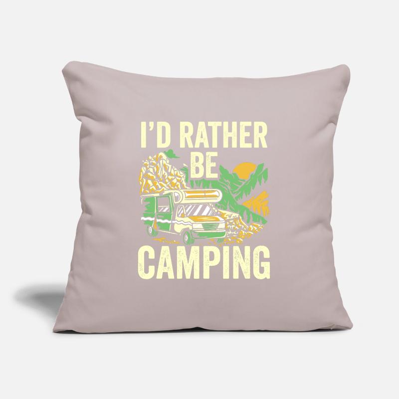 I would rather camp camper camping camp Sofa pillowcase 17,3'' x 17,3'' (45 x 45 cm)