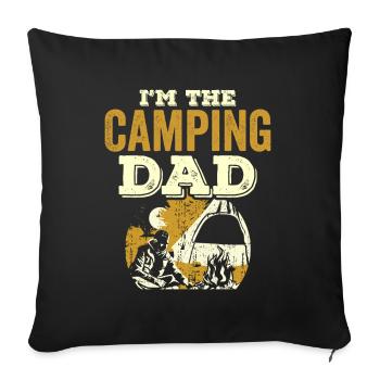 Je suis le Camping Papa Camper Campen Camp - Housse de coussin décorative 45 x 45 cm - noir - Devant