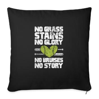 Softball - Sofa pillowcase 17,3'' x 17,3'' (45 x 45 cm) - black - Front