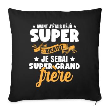 Je Serai Super Grand Frère Garçons - Housse de coussin décorative 45 x 45 cm - noir - Devant