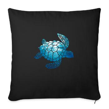 Turtle Turtle Sea Sea Creatures Gift - Sofa pillowcase 17,3'' x 17,3'' (45 x 45 cm) - black - Front