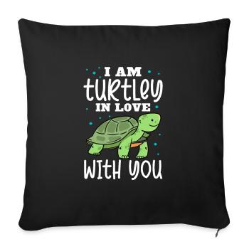 Turtle Turtle Sea Sea Creatures Gift - Sofa pillowcase 17,3'' x 17,3'' (45 x 45 cm) - black - Front