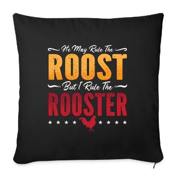 Coq qu’il peut régner sur le perchoir Animaux de la ferme Amoureux du coq - Housse de coussin décorative 45 x 45 cm - noir - Devant