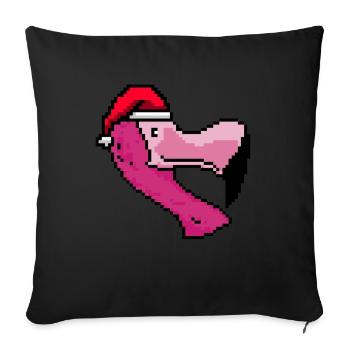 Flamingo Pixelated Christmas - Lustige - Sofakissenbezug 45 x 45 cm - Schwarz - Vorne
