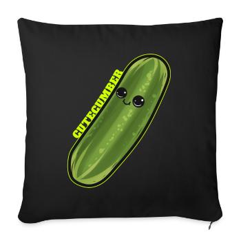 Kawaii Pickle Cute Cucumber Is A Cutecumber - Go - Sofakissenbezug 45 x 45 cm - Schwarz - Vorne