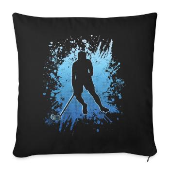 Floorball Game Floorballer Innebandy Floorball - Sofa pillowcase 17,3'' x 17,3'' (45 x 45 cm) - black - Front