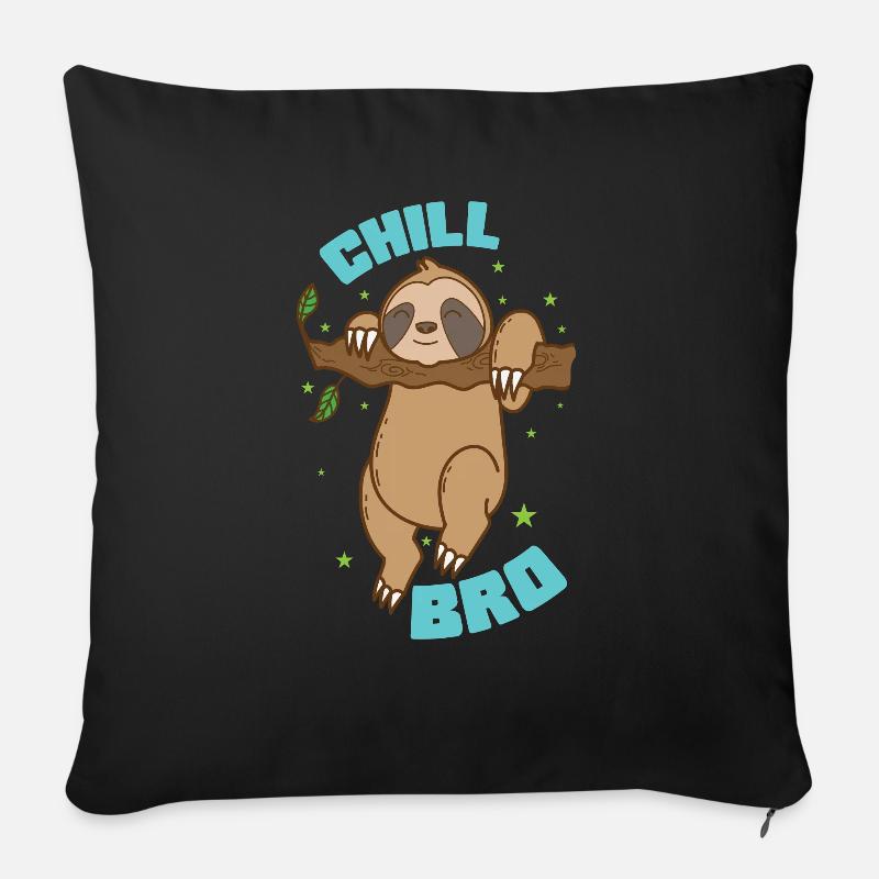Chill Bro Faultier faul Regenwald - Sofakissenbezug 45 x 45 cm - Schwarz