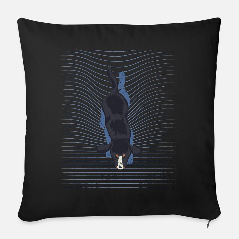 Berner Sennenhund Schwimmt Appenzeller Entlebucher - Sofakissenbezug 45 x 45 cm - Schwarz