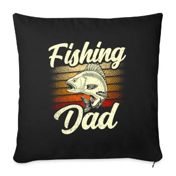 Fishing Papa Fischer Angler Fishing Fishing - Sofa pillowcase 17,3'' x 17,3'' (45 x 45 cm) - black - Front
